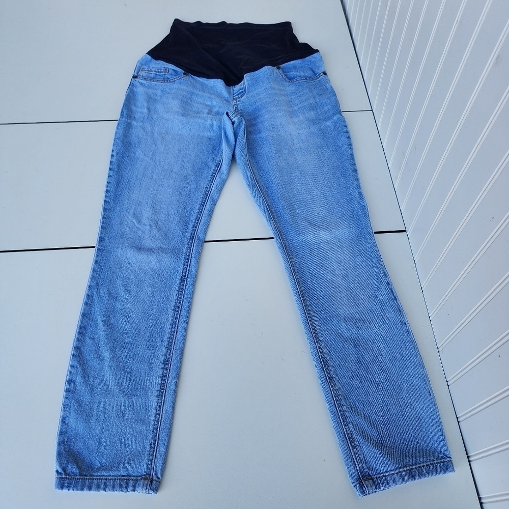 Great Expectations Maternity Jeans Womens Tummy Panel Blue Denim S (4-6)